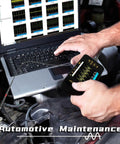Mechanic using Handheld Digital Oscilloscope With 3.2 Inch TFT Display 10 MHz Bandwidth 48 MSaS Sampling Rate Portable Automotive Scope.