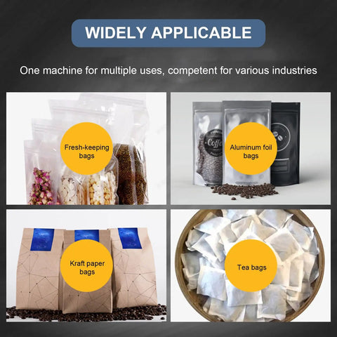 Super Fast 300W Mylar Bag Heat Sealer That Crimps Foil And Kraft Sacks Like A Champ With Dual Heating Zones For Quick Food Storage Seals on various bag types