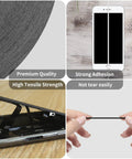 Two And Three Millimeter Wide 50M LCD Repair Tape Adhesive For Phone Screens Includes Handy Tweezers For Cell Phones Tablets Laptops And LCD Displays Waterproof High Tensile Strength Solvent Resistant showing application and strength.