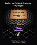 Front view of honeycomb laser bed panel for WeCreat Vision Pro laser engraver; aluminum panel, 21.34 x 14.72 x 0.67 in