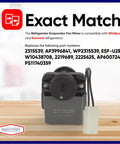 Refrigerator Evaporator Fan Motor Replacement Part 2315539 For Whirlpool And Kenmore Models Direct Fit AP3996841 WP2315539