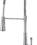 Zuri Commercial Kitchen Faucet With Industrial Spiral Spring And Docking Bridge, High Arc, Single Handle, Polished Chrome Finish