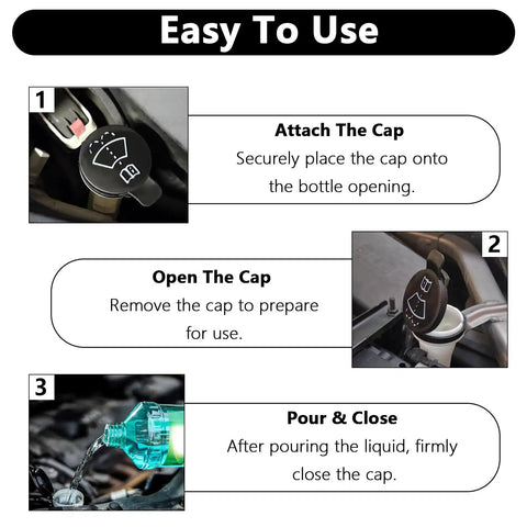 Windshield Washer Fluid Cap Replacement 2 Pack That Fits Chevy Buick GMC Cadillac Camaro Silverado Cruze Bolt EV Envision Encore ATS And More OEM 12767700 13227300 1450270 installation guide infographic