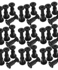 Bulletproof Heavy Duty Lock Screws And Nuts For Furniture Assembly, black cross dowel bolts grouped in a set.