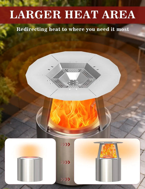 Beefy Heat Diffuser For 15 Inch Ranger Fire Pit And Portable Stove, 304 stainless steel, redirecting heat outward
