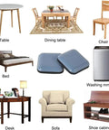 Self Adhesive Furniture Sliders For Carpet Hardwood And Tile Floors With 30Mm Chair Leg Glides under various furniture like chair and table.