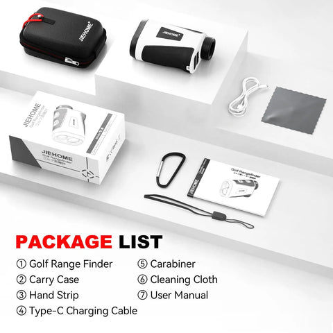 Golf Rangefinder With Slope And Magnetic, Coach Mode And Triangulation, Upgraded Laser Rangefinder, 1200 Yard Range, 7X Magnification, Seven Modes For Golf And Hunting, Easy Pin Lock For Men And Women, package contents