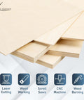Baltic Birch plywood sheets, 1/8 in (3 mm) thick, 11.8 x 20 in, 20-pack