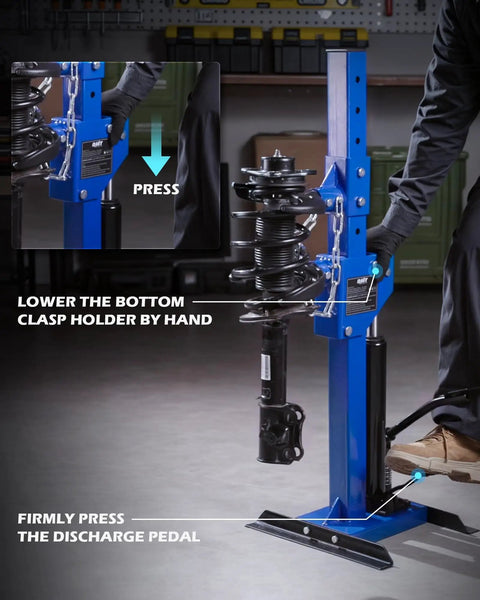 Hydraulic Strut Spring Compressor Kit With 1 Ton Compression Force And 4.5 Ton Jack Capacity Includes 4 Spring Clasps For Cars Trucks SUVs Heavy Duty For Easy DIY Auto Suspension Service