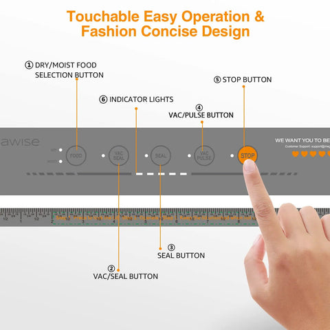 Touchscreen control panel of Hella Tough Vacuum Sealer Crushes The Preservation Grind With A Savage 80Kpa suction.