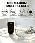 Portable Handheld Ultrasonic Cleaning Probe With Auto Timer And 60Khz Frequency, cleaning eyeglasses and fruits in water.