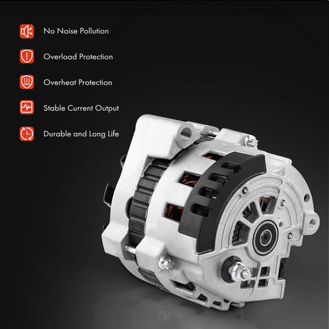 Reliable 12V 105Amp Alternator Swap In Ready With 6 Groove Pulley For Chevy S10 S10 Blazer Astro Lumina GMC Sonoma Safari Rear View