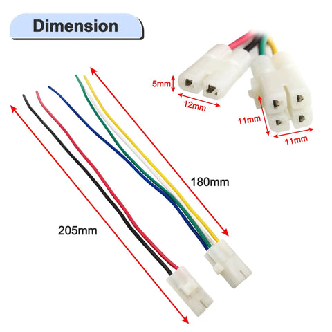 CDI Cable Wire Harness Plug Four Plus Two Pins For GY6 50cc 70cc 90cc 110cc 125cc 150cc Four Stroke Scooter Wiring Dimensions