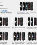 Image showing seven installation methods for Adjustable Doorbell Angle Mount For Blink 1st Gen And REOLINK WiFi Video Doorbell.