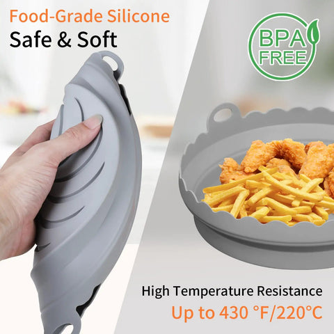 Round Silicone Air Fryer Liners For AF101 Compatible Fryers Reusable Dishwasher Safe Liners To Prevent Burnt Food And Sticky Residue