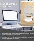 JTemgle 2 Inch White Desk Grommet Cable Hole Cover split design for cord management in home office desk setup