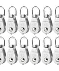 12 Pack M15 Pulleys For Rope And Cable 304 Stainless Steel Wire Pulley Wheel Heavy Duty Swivel Pulley Block For Lifting
