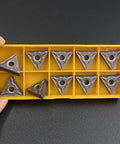 10 pcs purple carbide turning inserts in yellow box for steel lathe machining, TNMG331-MA TNMG332-MA MTJNR compatible TiAlSiN coated