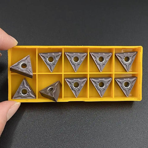 10 pcs purple carbide turning inserts in yellow box for steel lathe machining, TNMG331-MA TNMG332-MA MTJNR compatible TiAlSiN coated
