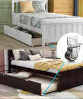 Ultra Smooth One Inch Side Mount Casters With Nifty L Plate Swivel Design on wooden beds for easy mobility.