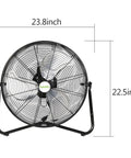 Heavy Duty 20 Inch High Velocity Floor Fan With Three Speeds And 4600 CFM For Industrial Shops Garage And Warehouse Use Portable Metal Grill With Built In Handle UL Listed