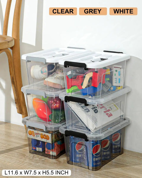 Clear Plastic Storage Bins With Lids 7 Quart Transparent Stackable Organization Containers Pantry Home And Office Game Changer Ditch The Hassle And Keep Every Shelf Clean Sweep Snag This 6 Pack