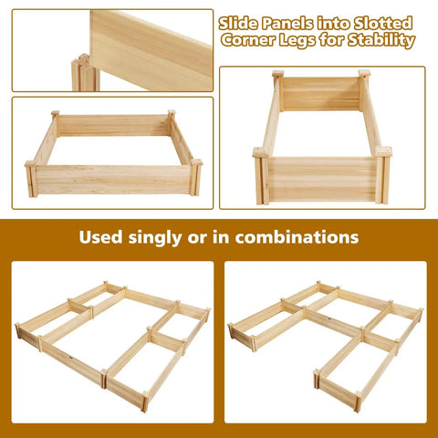 U Shaped Raised Garden Bed With Five Planter Boxes Made From Solid Fir Wood for Vegetables and Flowers Easy Assembly