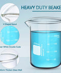 Six Piece 250ml Borosilicate 3.3 Glass Beaker Set With White Double Scale Graduation Heavy Duty Low Form Lab Beakers Rock Solid