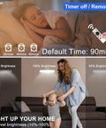 Stick On Wireless Under Cabinet Lights Anywhere With Remote Control Dimmable 20 LED Rechargeable Night Light in living room.