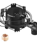 Microphone Shock Mount For 48 To 51mm Condenser Mics, Noise Isolation And Anti Vibration, stable design with adapter shown
