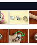 Heavy Duty Stainless Steel Magnetic Door Stops Catch For Wall Or Floor Mounting showing installation steps and components.