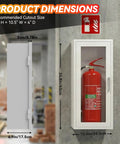 Sturdy Fire Extinguisher Cabinet For 10 Lb Extinguisher, Wall Mount Steel Enclosure For Indoor And Outdoor Use, showing front and side views
