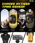 Straight Plug And Play 433 Mhz Tpms Tire Pressure Sensors Preprogrammed For Chevy Tahoe Silverado Cadillac Escalade Corvette Colorado 4 Piece Kit displayed with key features and sensor details.