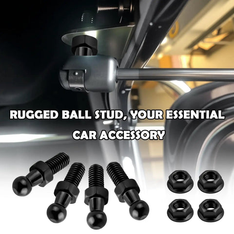 Beefy 4 Pack 10mm Ball Studs And Nuts Kit For Gas Struts 5/16-18 Thread 0.6 Inch Long Shank installed on vehicle lift support