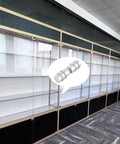 Heavy Duty Glass Shelf Pins With Double Head Design And Antislip Washers For Furniture Showcases displayed in a cabinet.