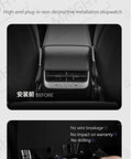 Slick Aftermarket Rear Seat Entertainment Screen For Tesla Model 3 And Model Y With 8.66 Inch HD Touchpad non-destructive installation.