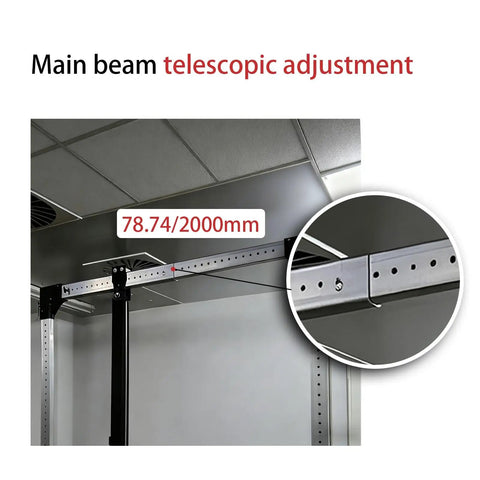 Main beam of Portable Aluminum Gantry Crane 2204 Pounds Capacity mobile workshop hoist showing telescopic adjustment.
