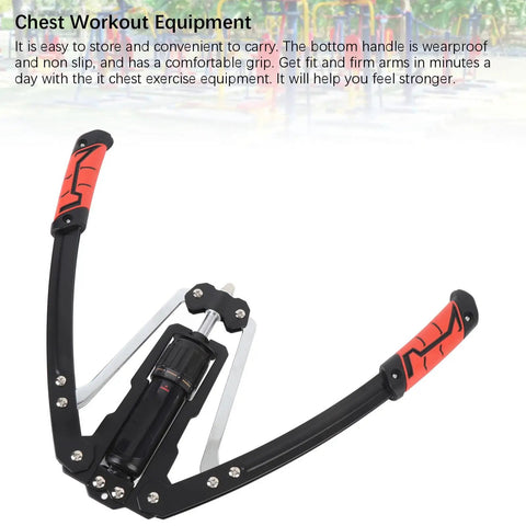 Chest Workout Equipment featuring a compact design with ergonomic red grips and durable metal frame for effective workouts.