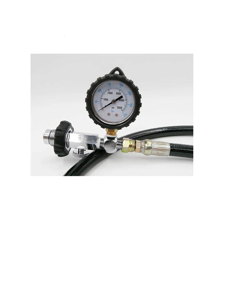 Transfill Equalizer Hose for Scuba Tanks 60 Inch Length DIN To DIN Or Yoke To Yoke Dual 2 Inch Pressure Gauge With PSI And BAR
