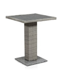Outdoor Must Have Transitional Metal And All Weather Wicker Square Patio Table With Granite Base For Poolside Garden And Yard Gray 23.62 Inch Square 29.13 Inch High Built To Last.