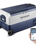 Dual Zone 12V Portable Car Refrigerator Freezer With App Control, 38 Quart Capacity (36L) shown with app display
