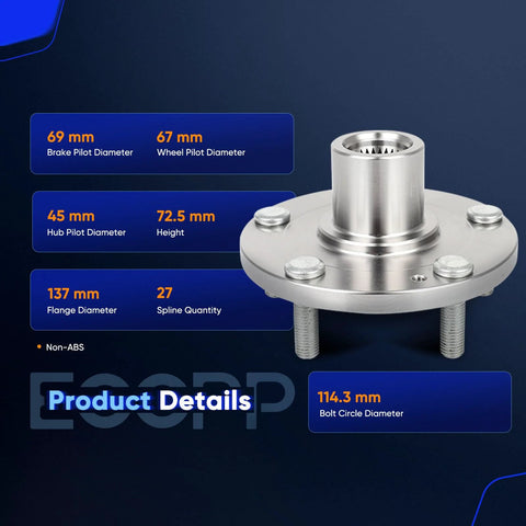 Front Wheel Hub Bearing Assembly 51750-3K100 For Hyundai Sonata 2011-2013 And 2006-2009 with dimensions shown