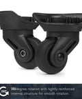 Luggage Wheels Replacement Pair For Suitcases And Carry On Wear Resistant Spinner Wheels With Four Holes ZA 72A Not Universal Compatibility