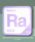 Educational Radium Element Tile from the Periodic Table - Awesome Wall Art for Science Classrooms, Offices, and Home Decor-Durable and Tough PLA+ Plastic Construction with Easy Adhesive Strip for Quick Setup-Perfect 5.6 x 5.6 Inch Size for Learning