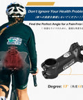 Cyclist with 31.8Mm Bike Stem With 7 Degree Rise For Mountain Road And BMX Bikes, lightweight aluminum shown