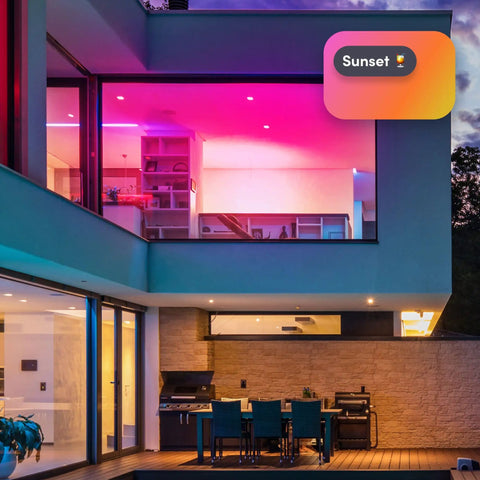 Smart Downlight Retrofit Kit with SuperColor Technology, 800 Lumen, 90 CRI lighting house exterior with vibrant colors