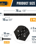 Heavy Duty 30 Inch Continuous Piano Hinge 2 Pack Matte Black Stainless Steel 304 Surface Mount Cabinet Hardware size details