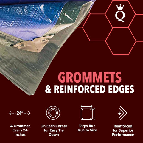 Rugged 10x12 Heavy Duty Tarp Waterproof 200 GSM 20 Mil UV Resistant For Camping Cars Tents Outdoor Furniture Painting with grommets