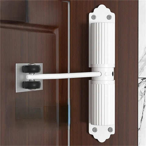 Automatic Aluminum Door Closer With Safety Spring Soft Close For Sliding Glass Doors 180 Degree Swing No Fuss Install on wood door