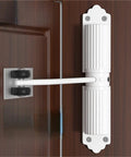 Automatic Door Closer With Safety Spring, Silent Aluminum 180 Degree Close For Glass And Interior Doors, Easy Install, White Finish